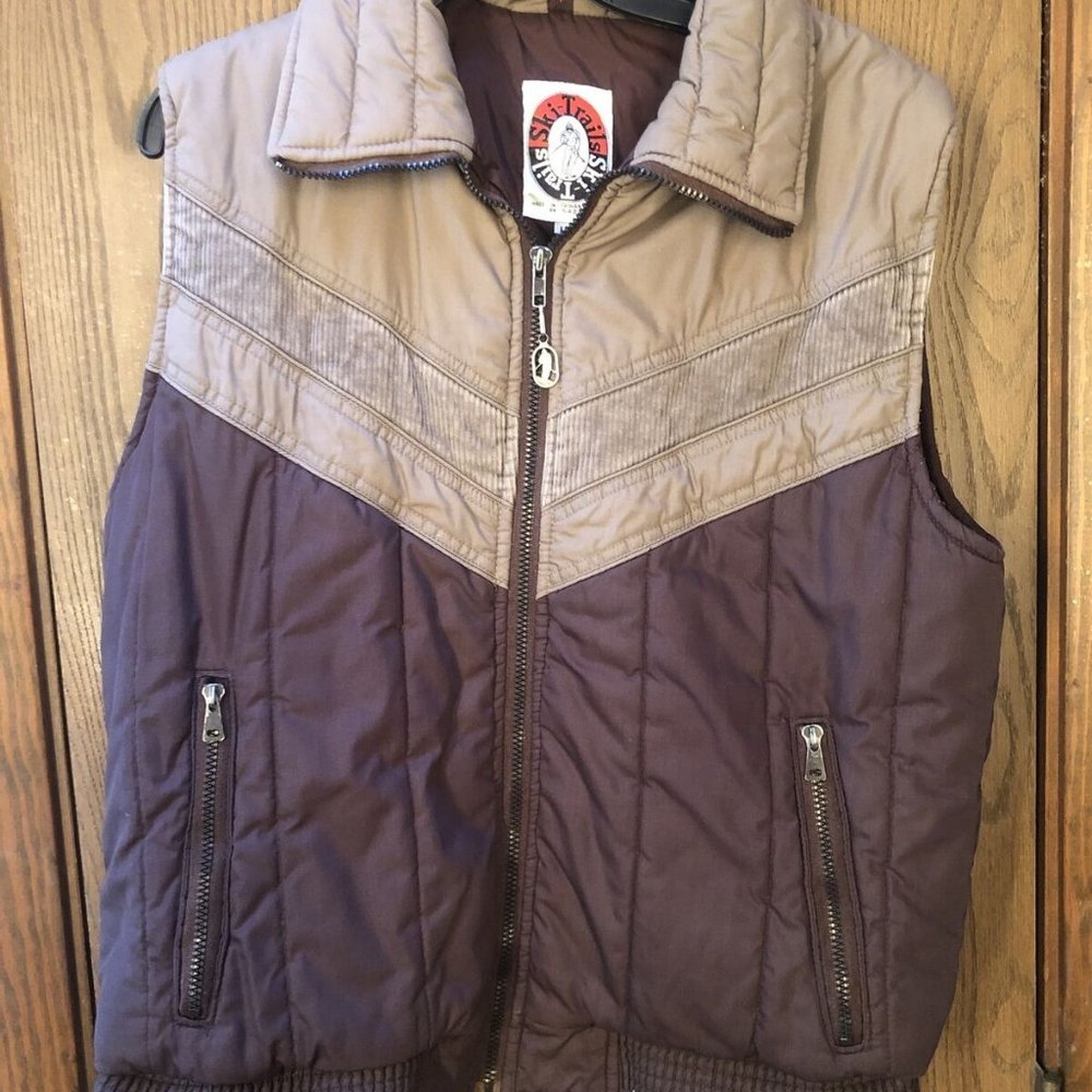 Vintage 80s Ski Trails Insulated Puffer Vest Retro